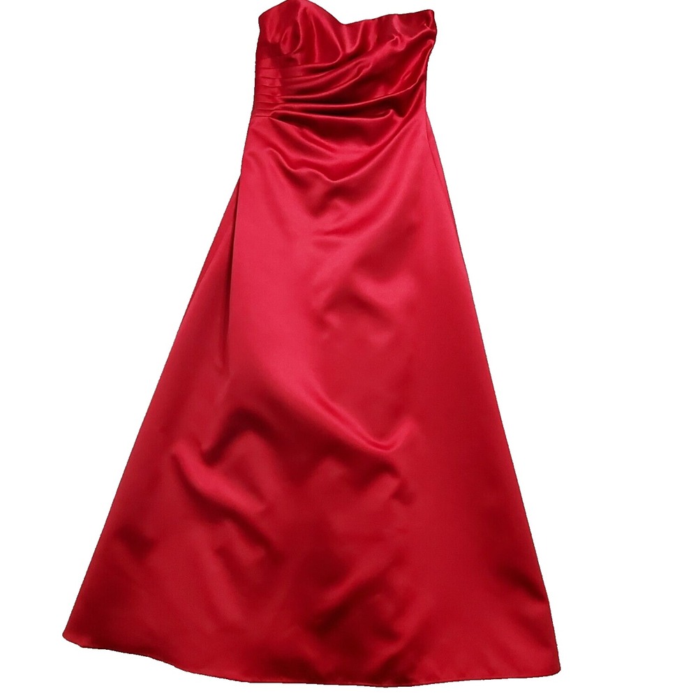 ABS Evening by Allen Schwartz‎ Formal Strapless Dress Womens 8 Red Prom Party